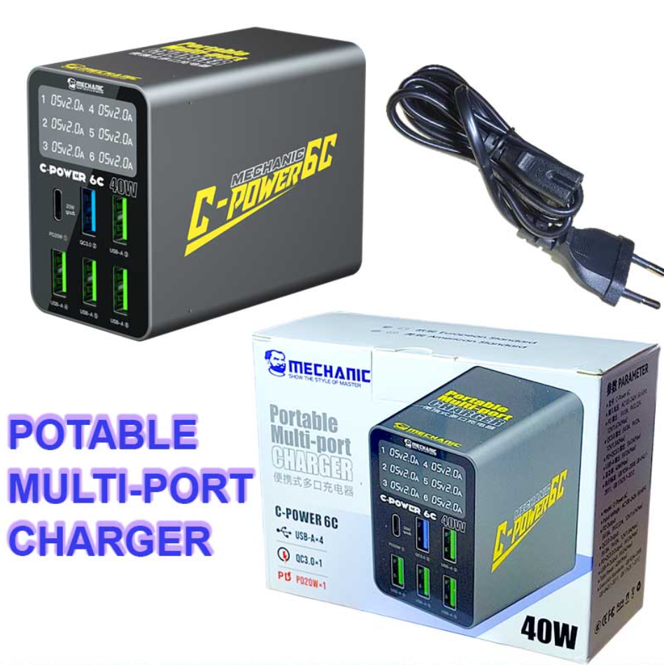 MECHANIC C-POWER 6C Víceportová nabíjecí stanice pro GSM servisy