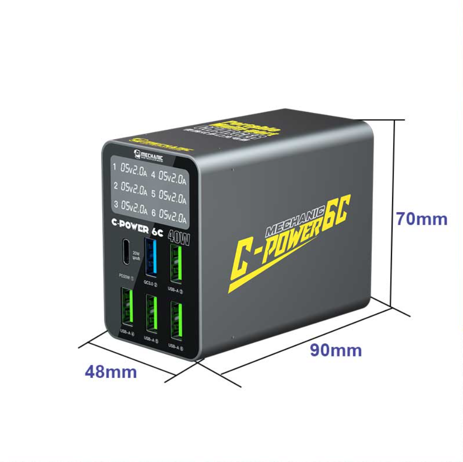 MECHANIC C-POWER 6C Víceportová nabíjecí stanice pro GSM servisy