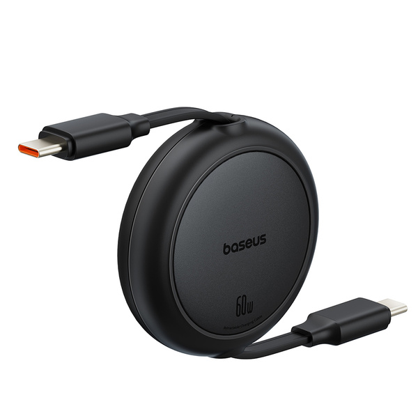 Baseus Free2Pull zatahovací kabel USB-C – USB-C 1 m černý