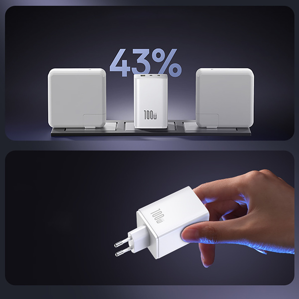 Baseus EnerFill FE11 síťová nabíječka 2x USB-C + USB-A 100W bílá