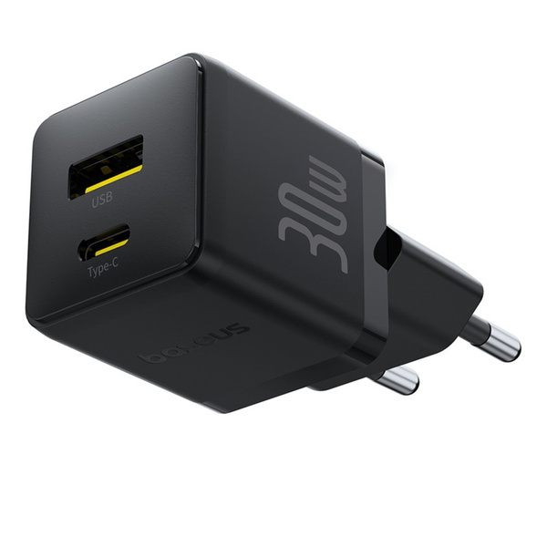 Baseus Palm 30W síťová nabíječka USB-C + USB-A černá