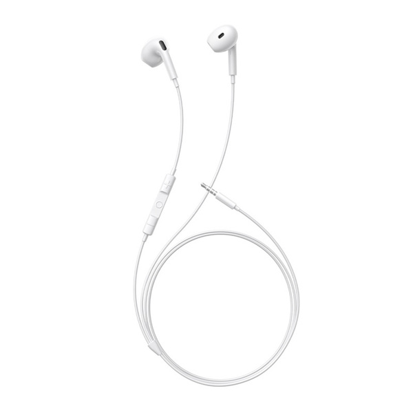 Baseus Encok HZ19 drátová sluchátka do uší s mikrofonem mini jack 3.5 mm bílá
