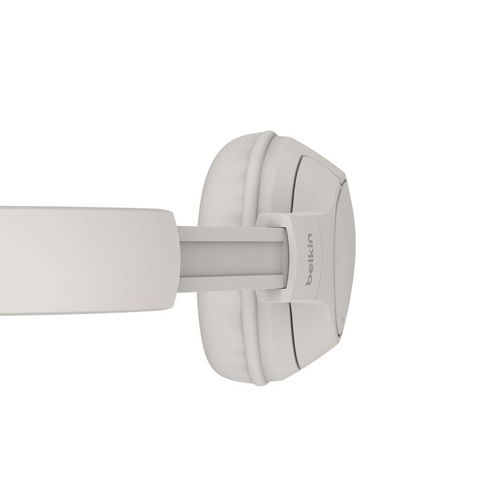 Belkin SoundForm bezdrátová bluetooth sluchátka béžové - konektory 3,5 mm jack a USB-C