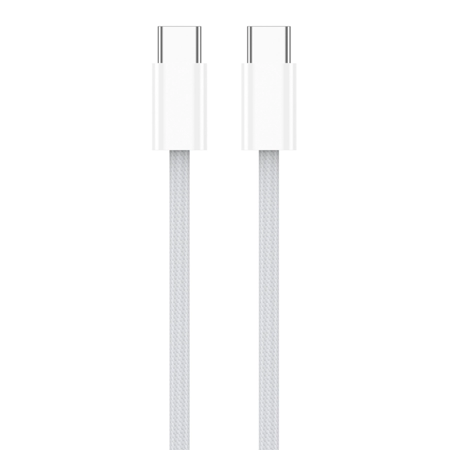 JELLICO IP15 USB-C / USB-C kabel 60W 2m bílý nylonový oplet