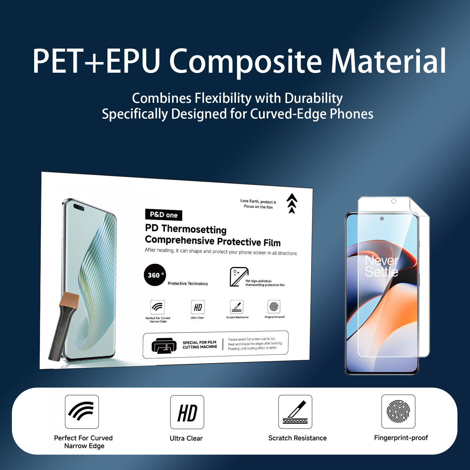 EPU + PET HD Clear 350 µm Ochranná fólie pro plotry 3vrstvá 120 × 180 mm