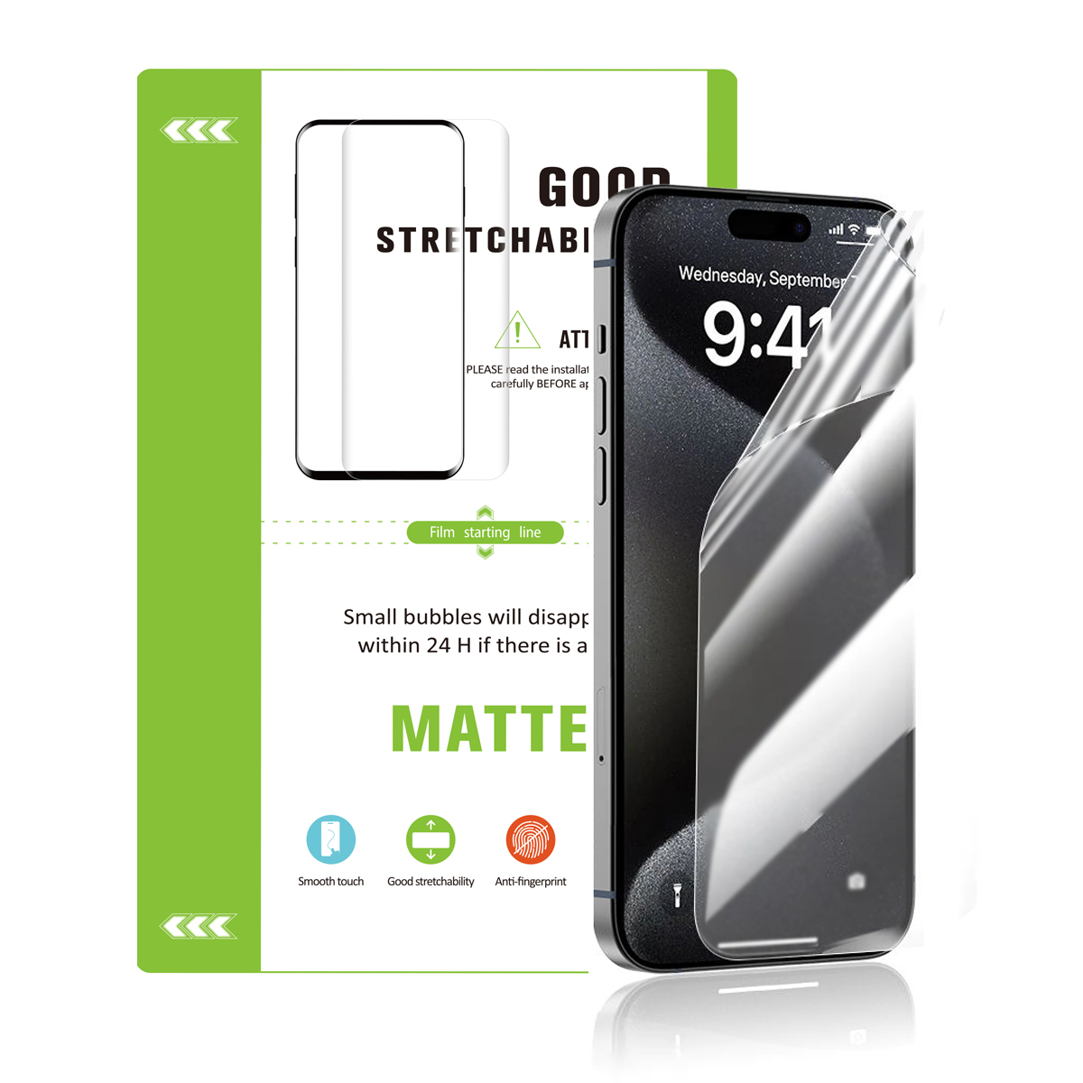TPU Matte 140µm - matná ochranná fólie pro plotr s modrým filtrem 4vrstvá - úzká 180×120 mm