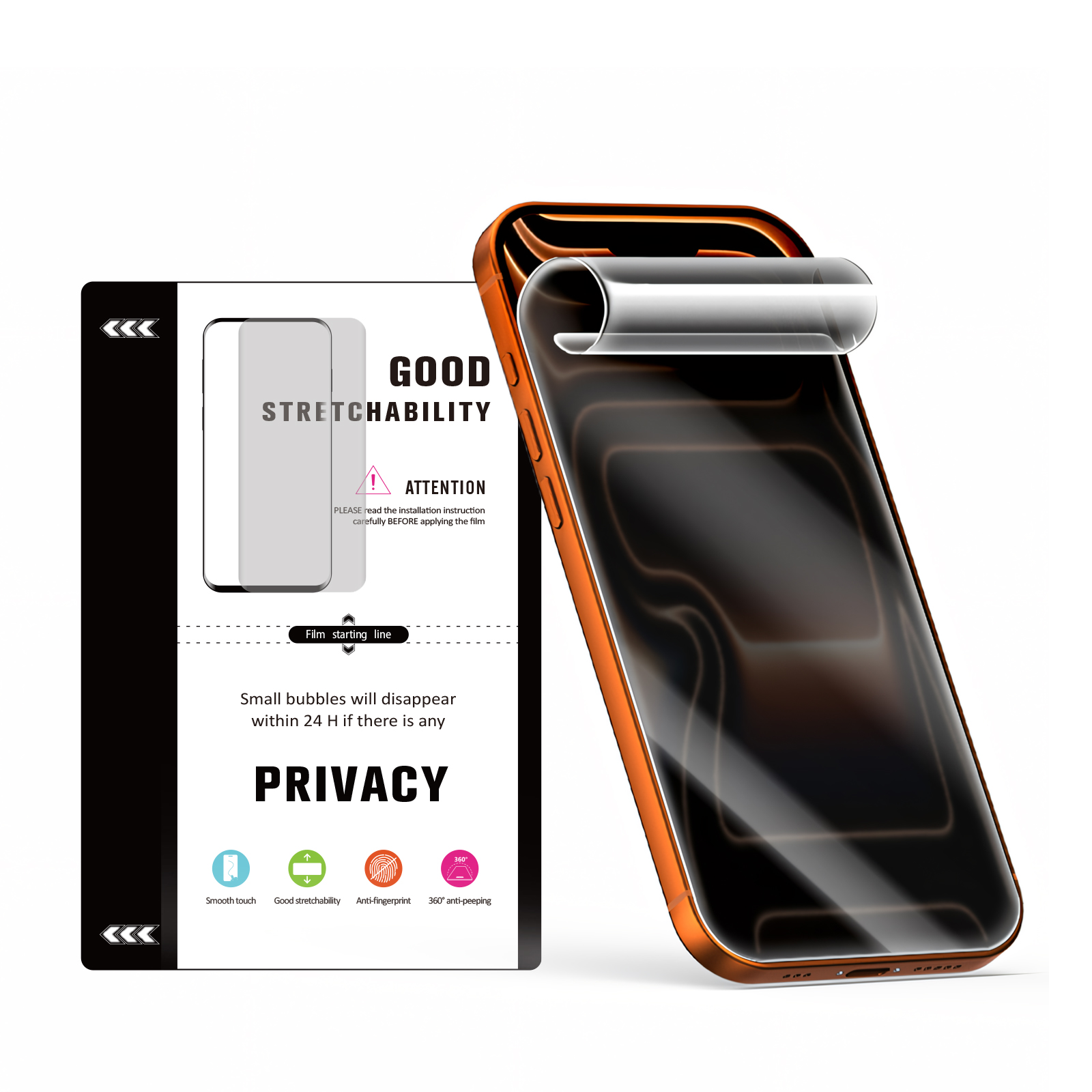TPU Matte Privacy 150µm - Matná ochranná fólie pro plotr 4vrstvá - úzká 180×120 mm