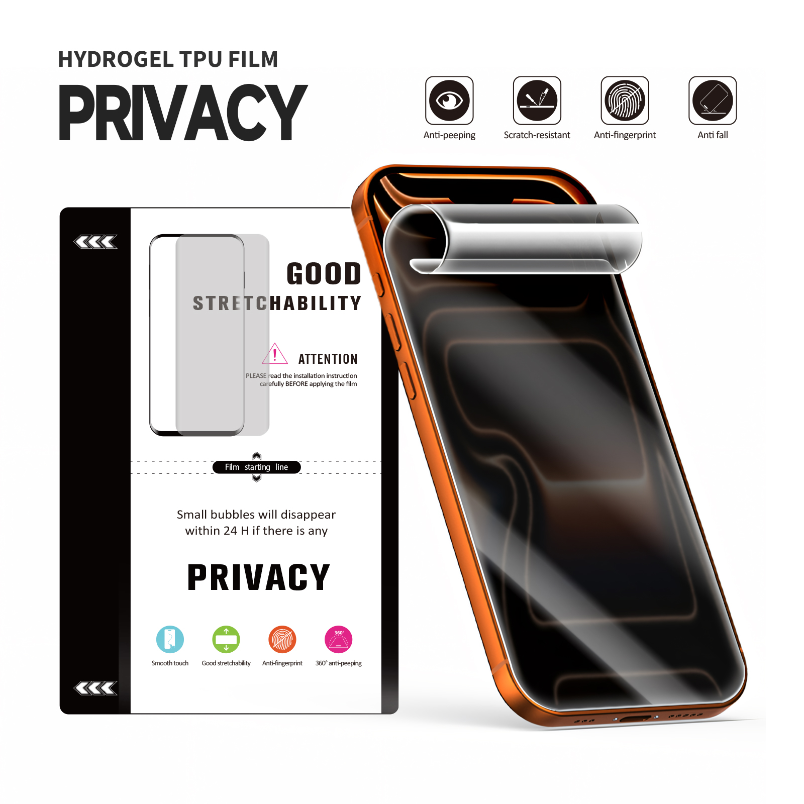 TPU Matte Privacy 150µm - Matná ochranná fólie pro plotr 4vrstvá - úzká 180×120 mm