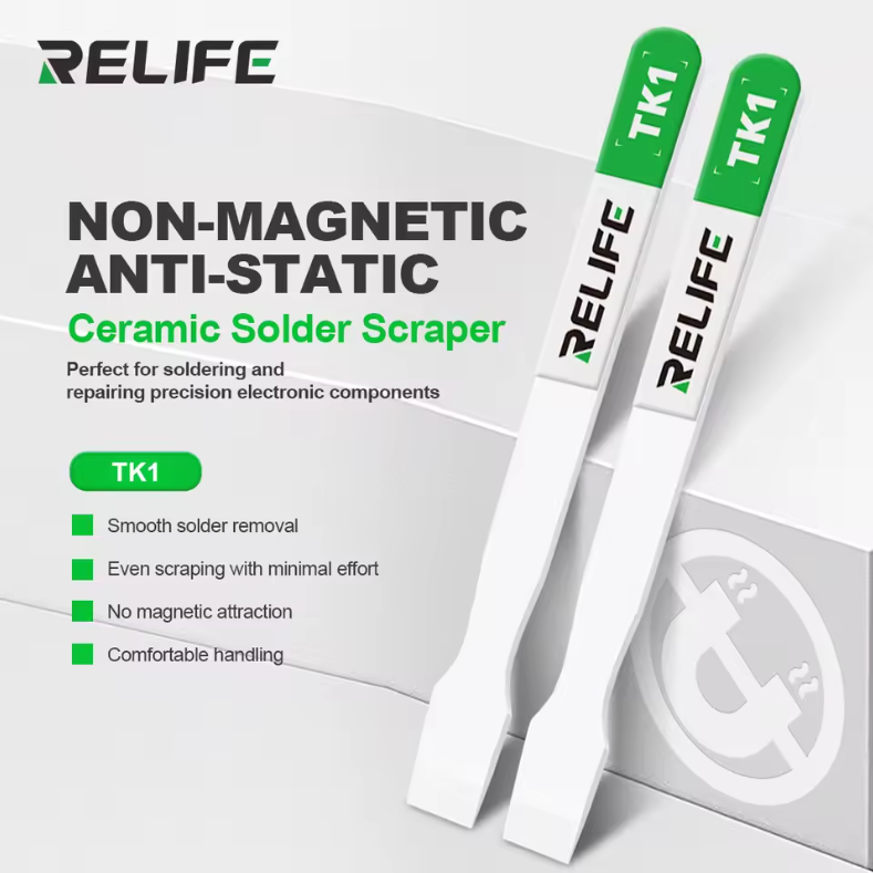 RELIFE TK1 profesionální keramická škrabka určená pro přesné čištění základních desek, cínu - BGA čipů a elektronických komponentů