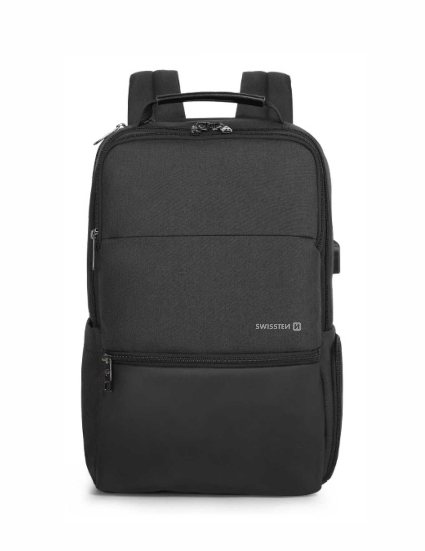 Swissten Batoh pro notebook do 15,6” se spoustou praktických kapes - přihrádek a USB portem