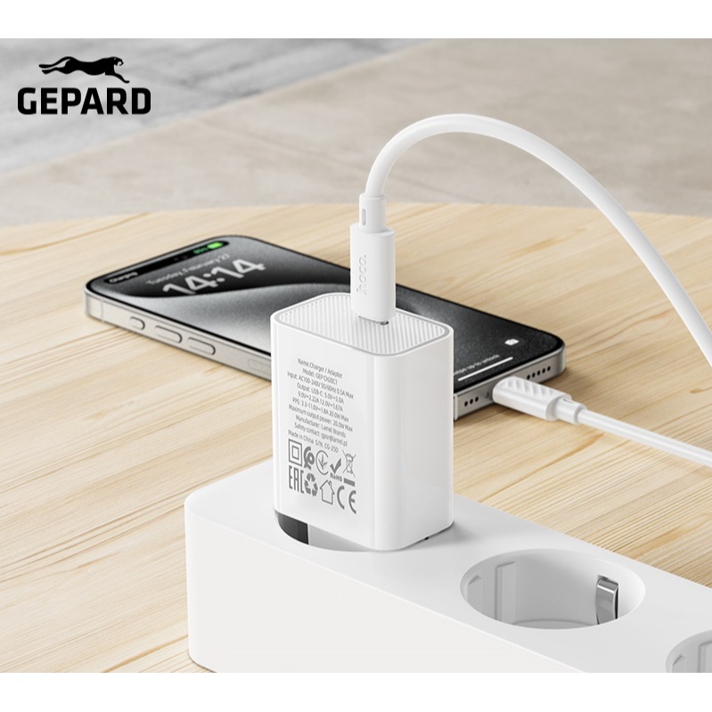 GEPARD síťová nabíječka USB-C Power Delivery 20W