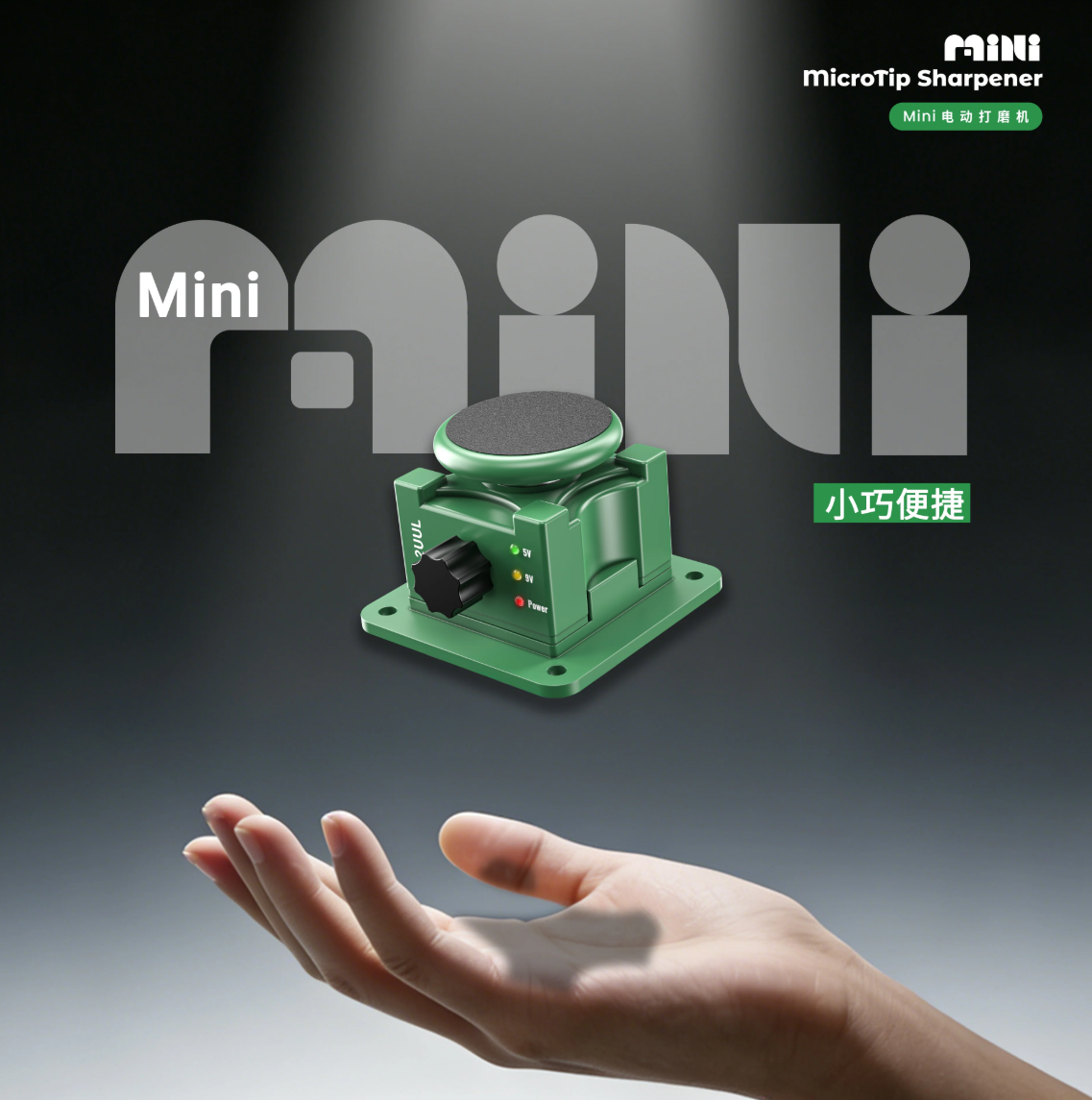 2UUL DA79 Mini MicroTip Kompaktní elektrická bruska - ořezávátko pro ostrost a přesnost pinzet a hrotů