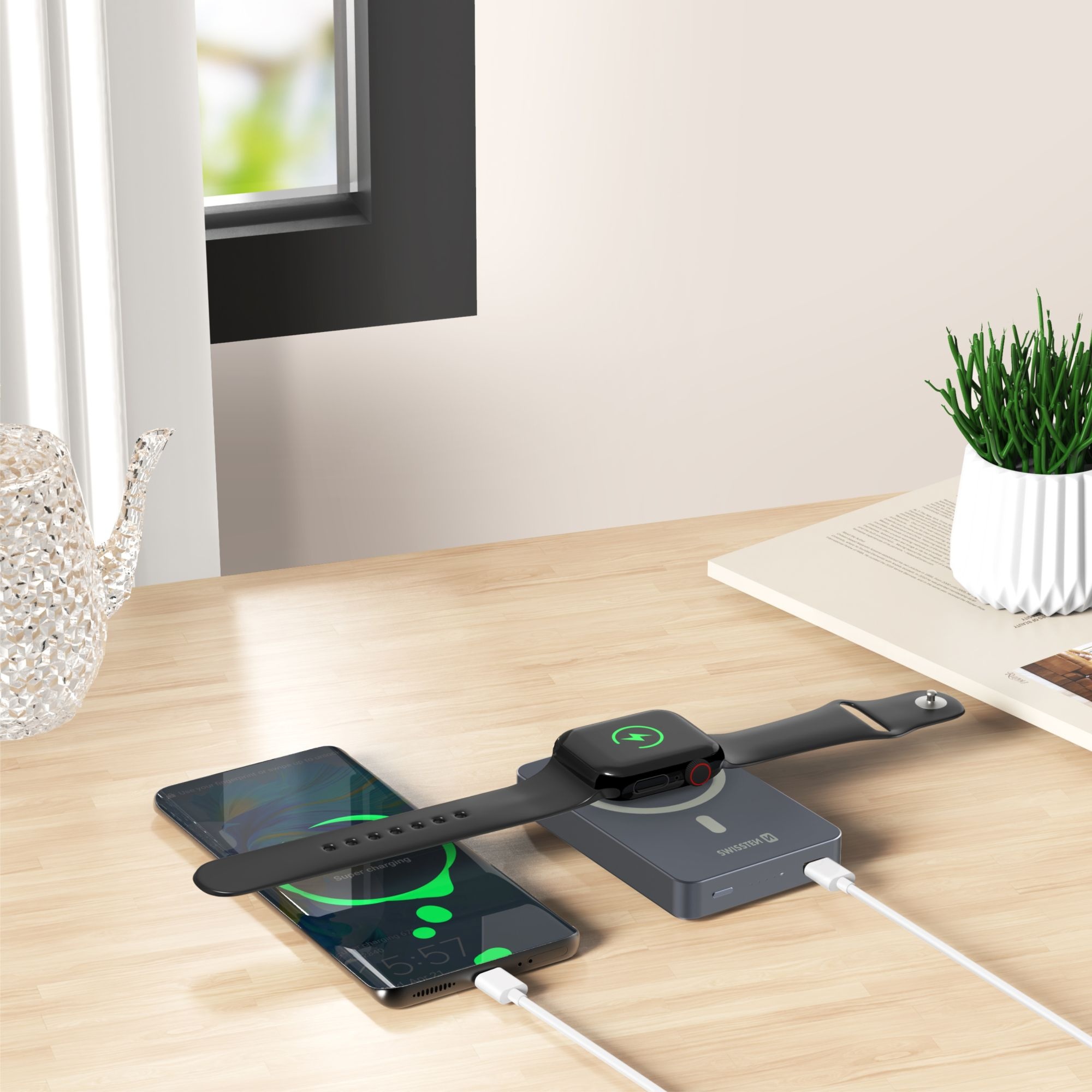 Swissten powerbanka iPhone Magsafe 10 000 mAh s bezdrátovým nabíjením s výkonem až 20W