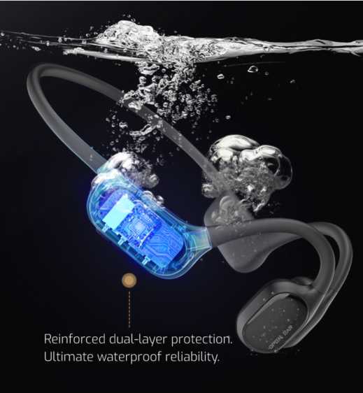 SWISSTEN Bone Conduction Bluetooth sluchátka IP68 32GB – pro plavání a sport