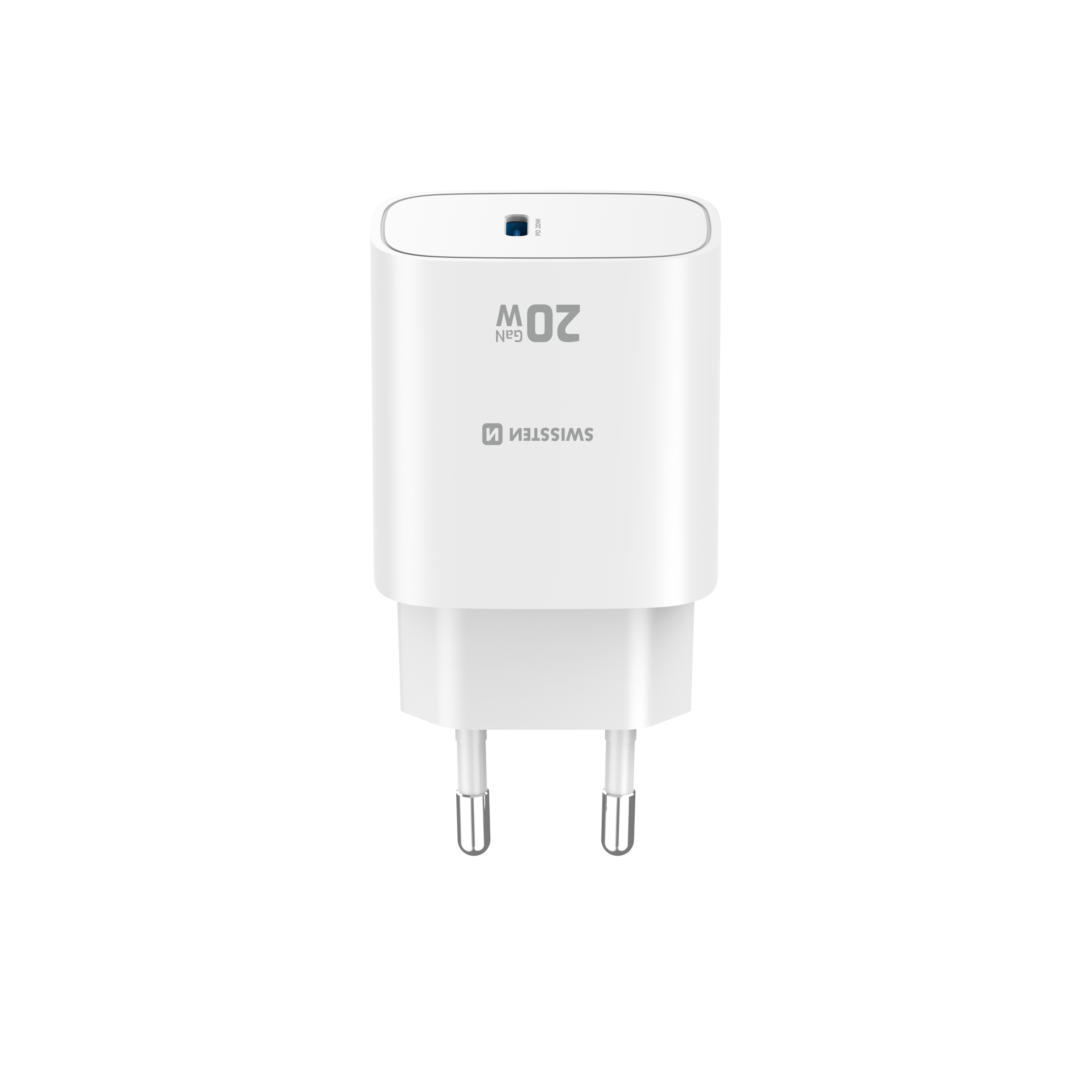 SWISSTEN GaN Síťová nabíječka 20W USB-C PD bílá