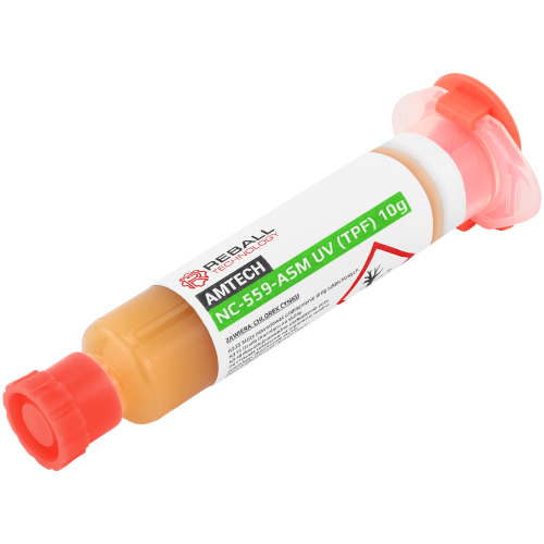 AMTECH NC-559-ASM-TPF-UV tavidlo – pájecí pasta flux 10 g sada s aplikátorem a jehlami