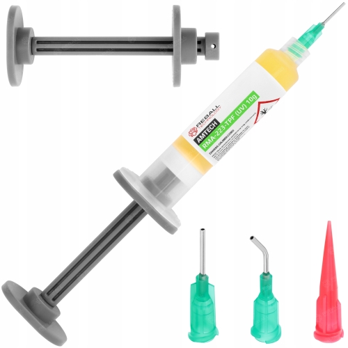 AMTECH RMA-223 TPF UV tavidlo – pájecí pasta flux 10 g sada s aplikátorem a jehlami