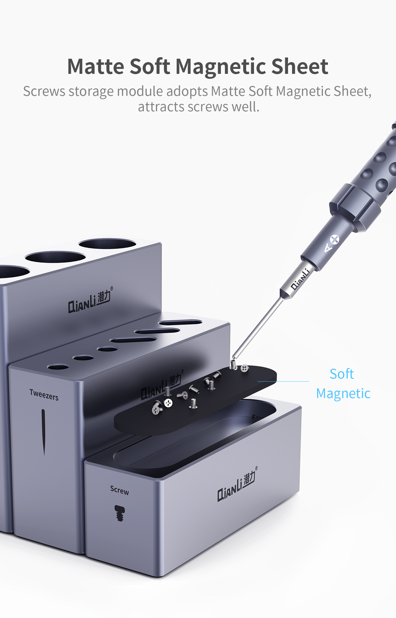QianLi iCube – magnetický organizér na nářadí a servisní šroubky