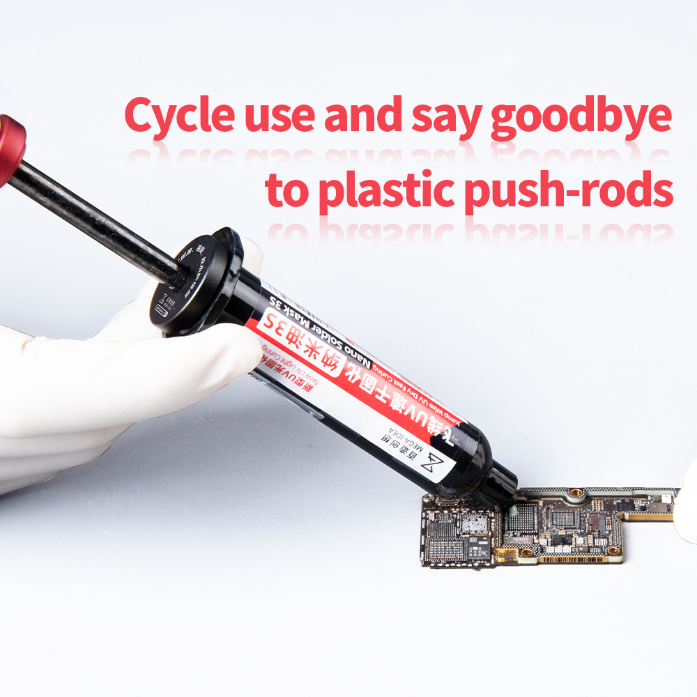 QianLi Needle Tube Booster – hliníkový píst pro dávkování tavidel a pájecích past