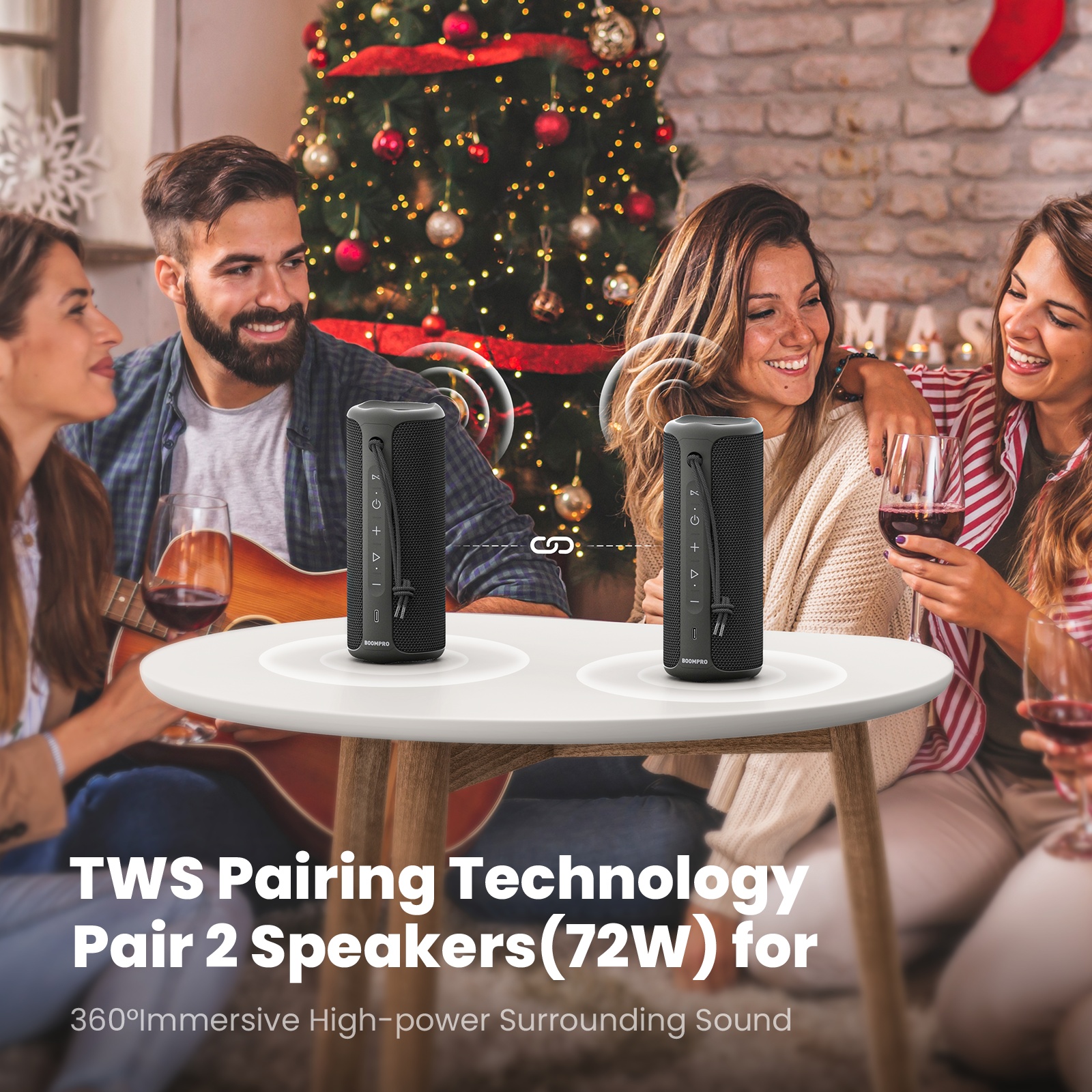 Miatone BOOMBOX PRO – voděodolný Bluetooth reproduktor IPX7 30 W s RGB podsvícením černý