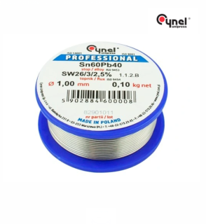 Cynel Sn60Pb40 s SW26 cín - pájecí cín 1 mm 100g s tavidlem