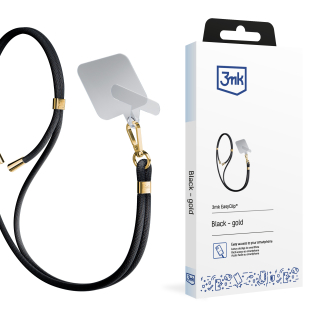 3mk EasyClip šňůrka na telefon černo-zlatá - Funkční a stylový doplněk pro váš telefon