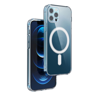 Obal iPhone 15 Pro transparentní Anti Shock ochranné pouzdro s MagSafe a ochranou kamery