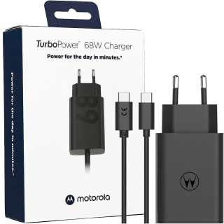 Originnál síťová nabíječka Motorola TurboPower 68W GaN + kabel USB-C 6,5A černá v blistru