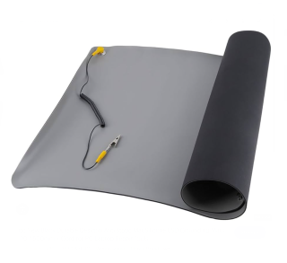 Antistatická servisní podložka 50 x 70 cm s uzemňovacím vodičem šedá
