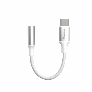 SWISSTEN AUX Audio Adaptér USB-C – 3,5 mm Jack 15 cm bílý