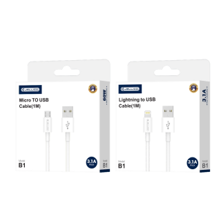 Jellico USB kable B1 Micro USB 3.1A bílý 1m