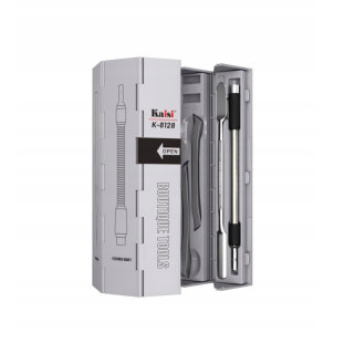KAISI K-8128 profesionální sada přesných šroubováků 128 v1 v boxu ocel S2 60HRC