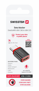 SWISSTEN DataGuard nabíjecí adaptér s blokací dat USB-C - USB-C černý