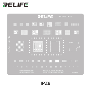 Šablona na opravu pro IC BGA iPhone 11 / 11 Pro / 11 Pro Max RELIFE RL-044 IPZ6