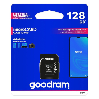 Paměťová karta Goodram micro SDHC 128GB CL10 UHS + adaptér