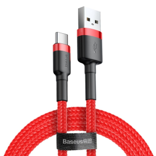 Baseus Cafule kabel odolný nylonový kabel USB / USB-C QC3.0 2A 2M červený CATKLF-C09