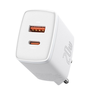 Baseus Kompaktní rychlá nabíječka USB / USB Typ C 20W 3A Power Delivery Quick Charge 3.0 CCXJ-B02 bílá