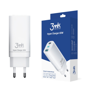 3MK Hyper Charger 65W - síťová nabíječka PD 3.0 QC 4.0 2x USB Typ-C - 1x USB-A