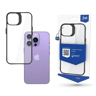 Obal iPhone 14 Pro 3mk Satin Armor Case+ transparentní s černým rámečkem