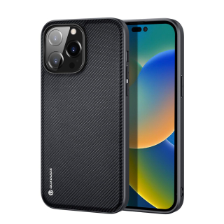 Obal iPhone 14 Pro Max černý Dux Ducis Fino s nylonovým povrchem