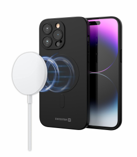 Swissten Obal iPhone 15 Pro Max černý Sof Joy Magstick Magsafe