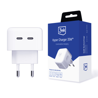 3MK Síťová nabíječka 35W - Hyper Charger 2x USB-C - adaptér síťové nabíječky 3MK