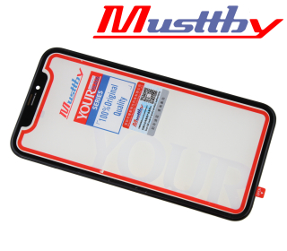 Sklíčko + OCA MUsttby iPhone XR s černým rámečkem