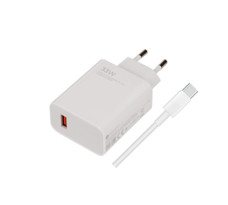 Originál síťová nabíječka Xiaomi 33W + USB-C kabel 3A bílá Bulk
