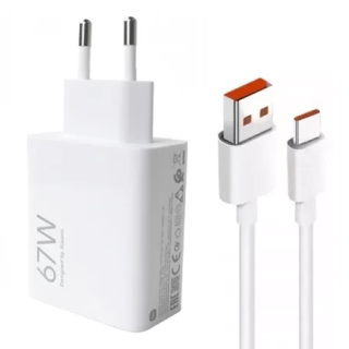 Originál síťová nabíječka Xiaomi MDY-12-EH 67W QC 3.0 + USB-C kabel MiCharge Turbo 6A bílá