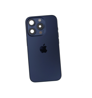 Originál korpus a kryt baterie iPhone 15 Pro tm. modrý - demontovaný díl Grade A