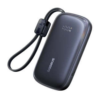 Baseus EnerFill FC21 powerbanka 10 000 mAh 45 W s LCD a odpojitelným kabelem černá