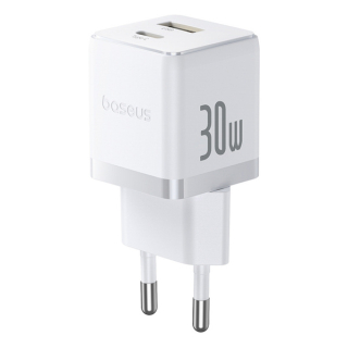 Baseus Palm 30W síťová nabíječka USB-C + USB-A bílá