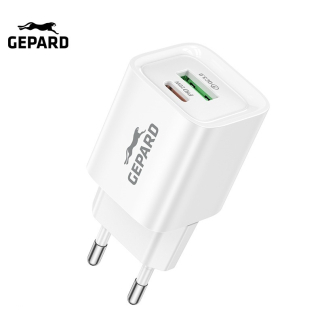 GEPARD síťová nabíječka PD 20W USB-C - USB-A Power Delivery bílá