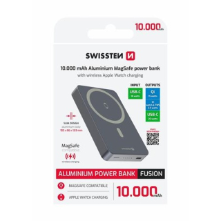 Swissten powerbanka iPhone Magsafe 10 000 mAh s bezdrátovým nabíjením s výkonem až 20W